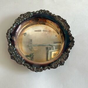 Wallace Baroque silver plate wine coaster